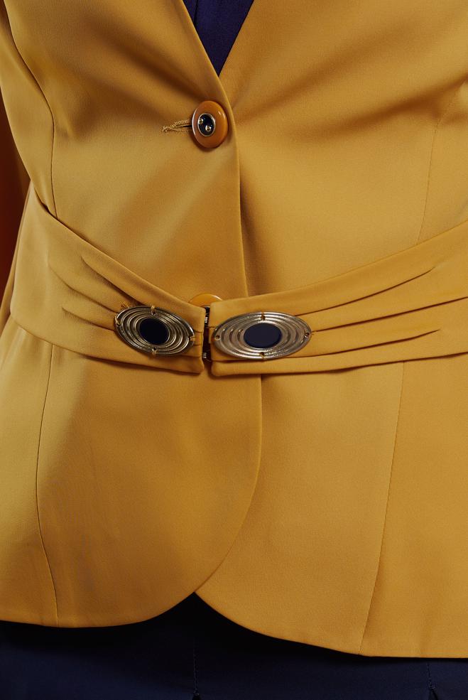 Vêtements hijab JAUNE SALOPETTE AVEC VESTE 3863 - ALVİNA