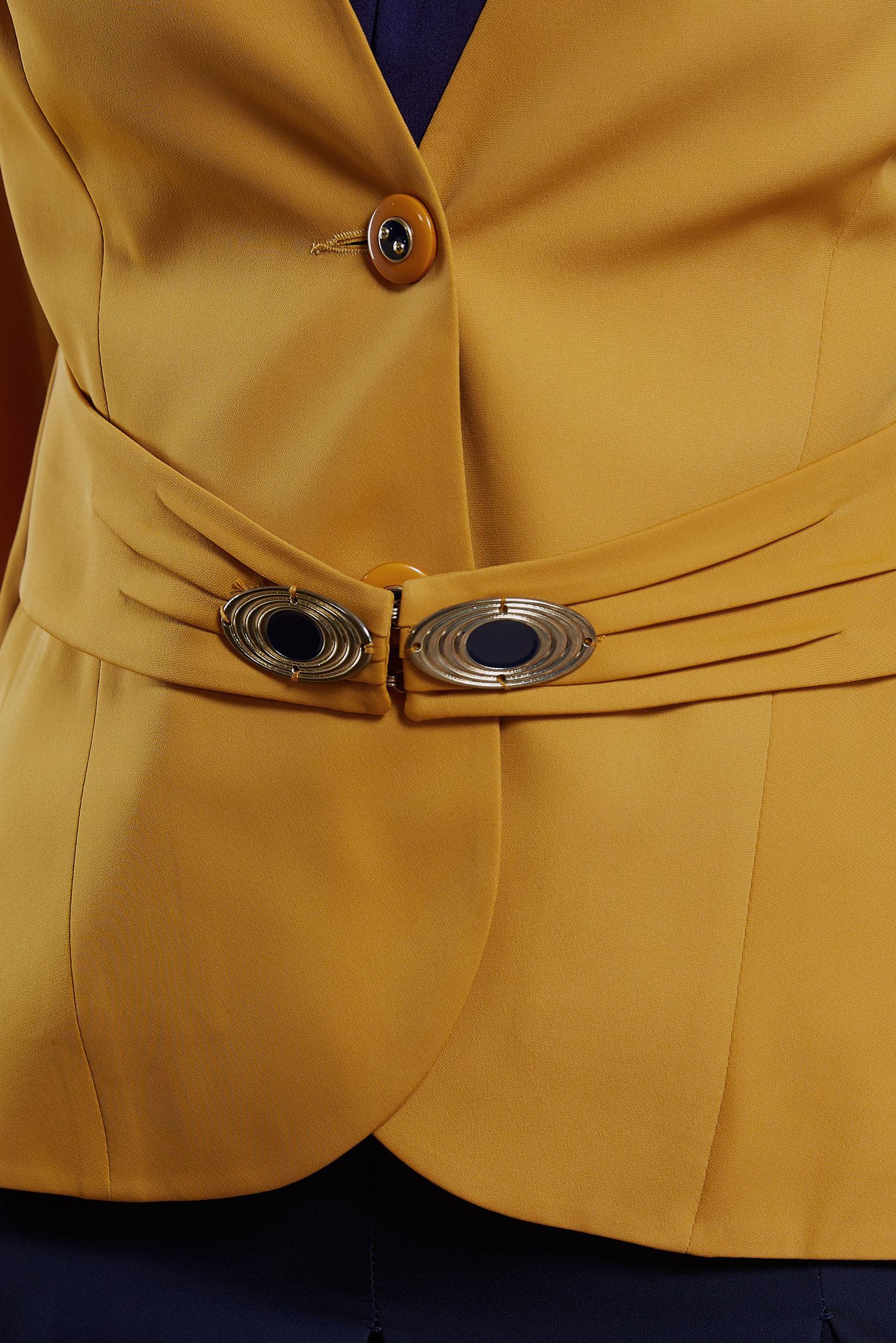 Tesettür giyim SARI CEKETLİ TULUMLU TAKIM 3863