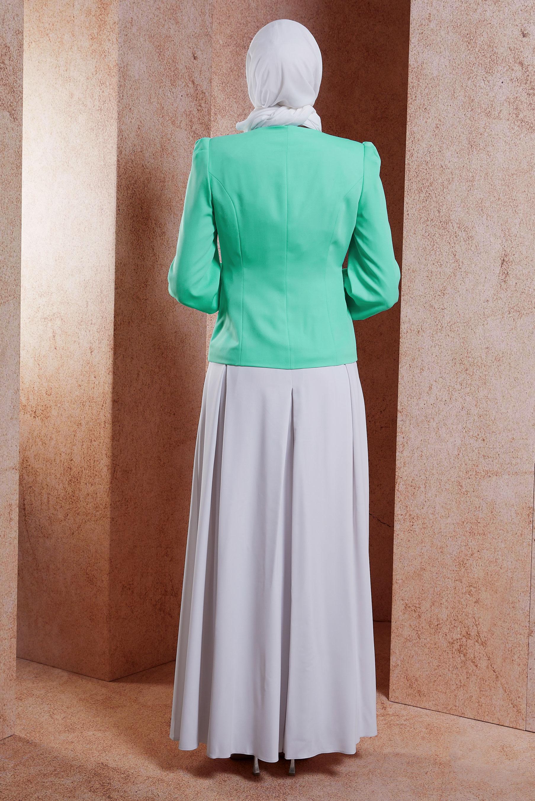 Vêtements hijab VERT SALOPETTE AVEC VESTE 3863