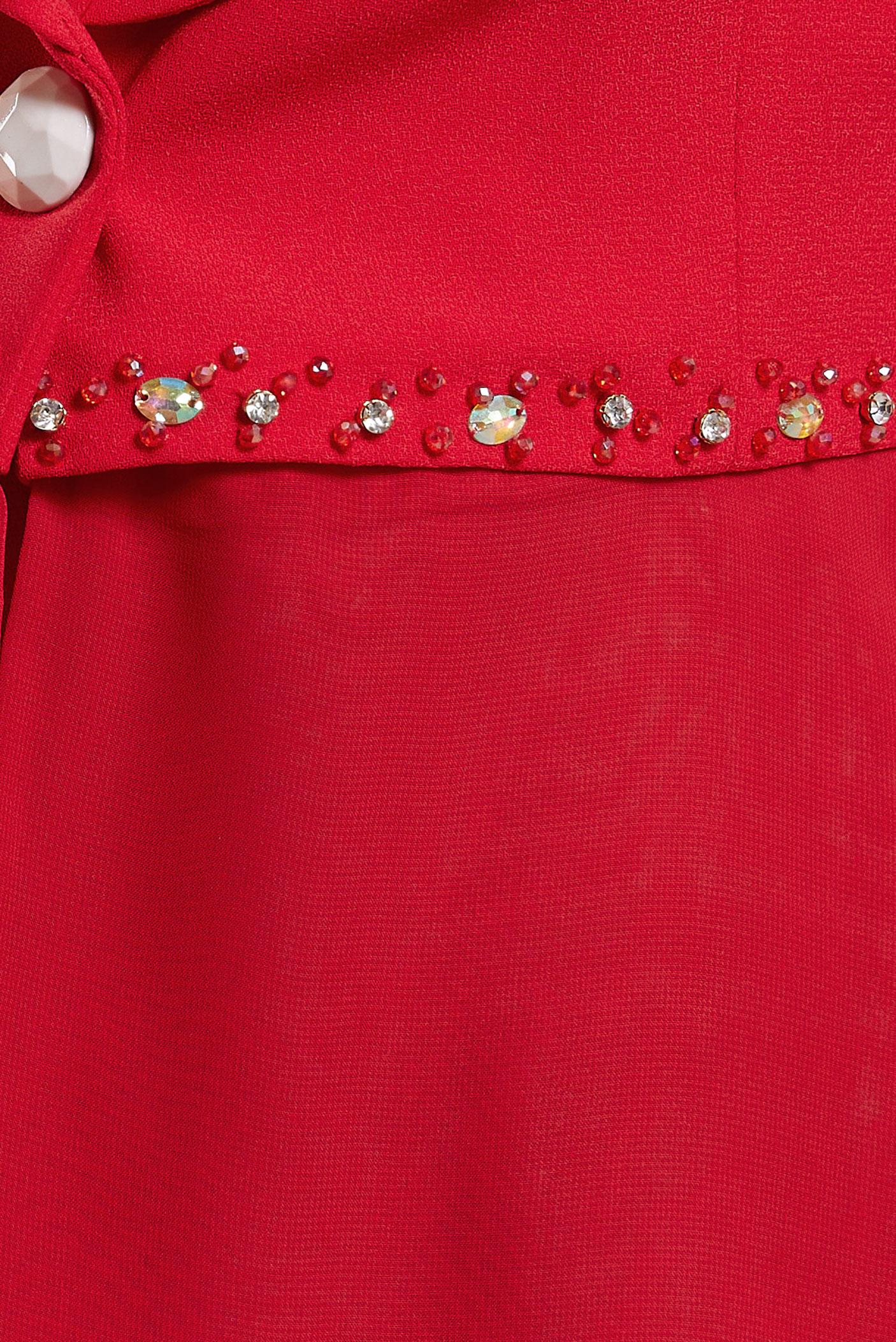 Tesettür giyim KIRMIZI TAŞ DETAYLI ELBİSELİ TAKIM 3874