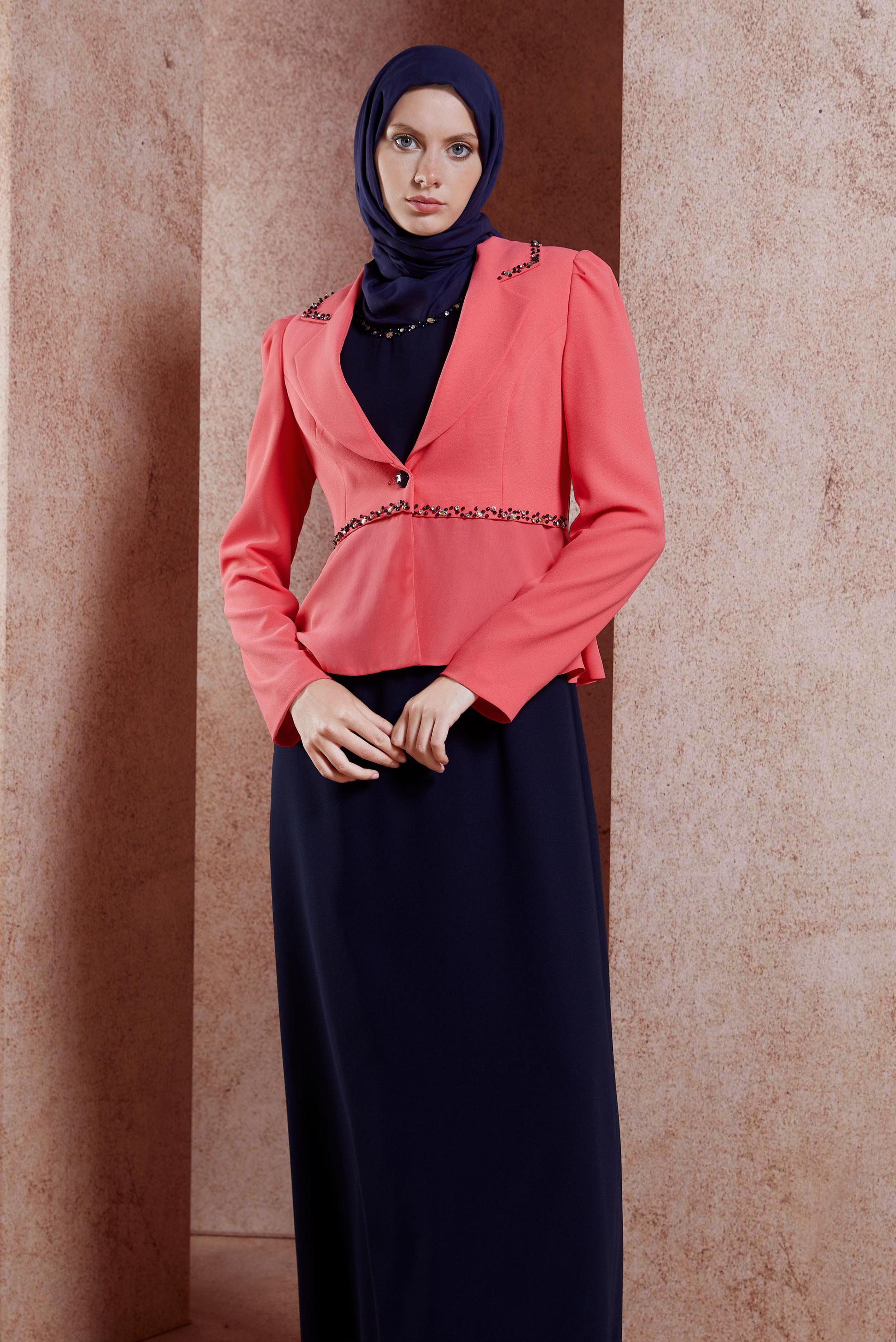 Hijab clothing CORAL DRESS SUIT WITH JACKET 3874