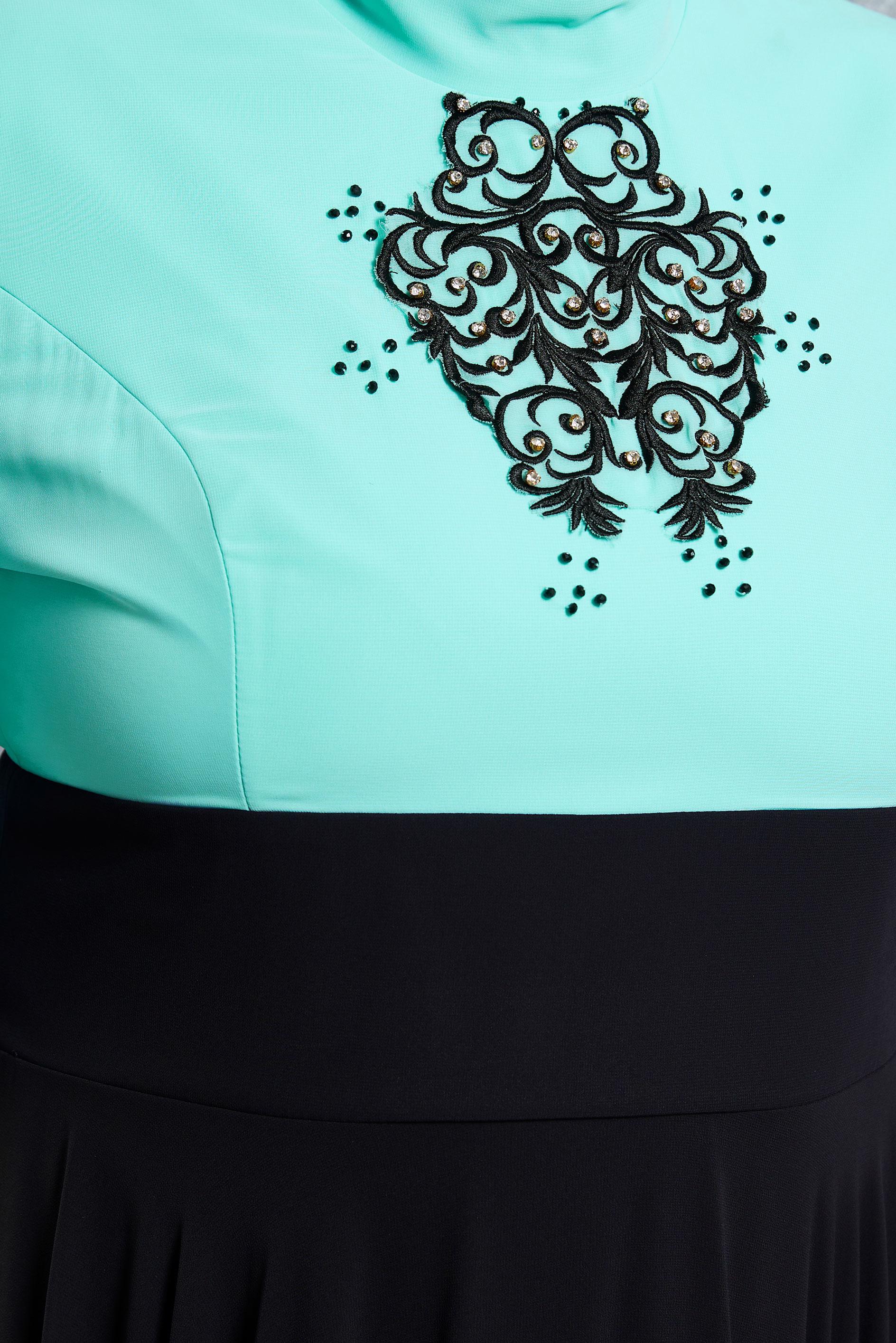 Vêtements hijab VERT ROBE DE SOIRÉE DÉTAIL BRODERIE 5942
