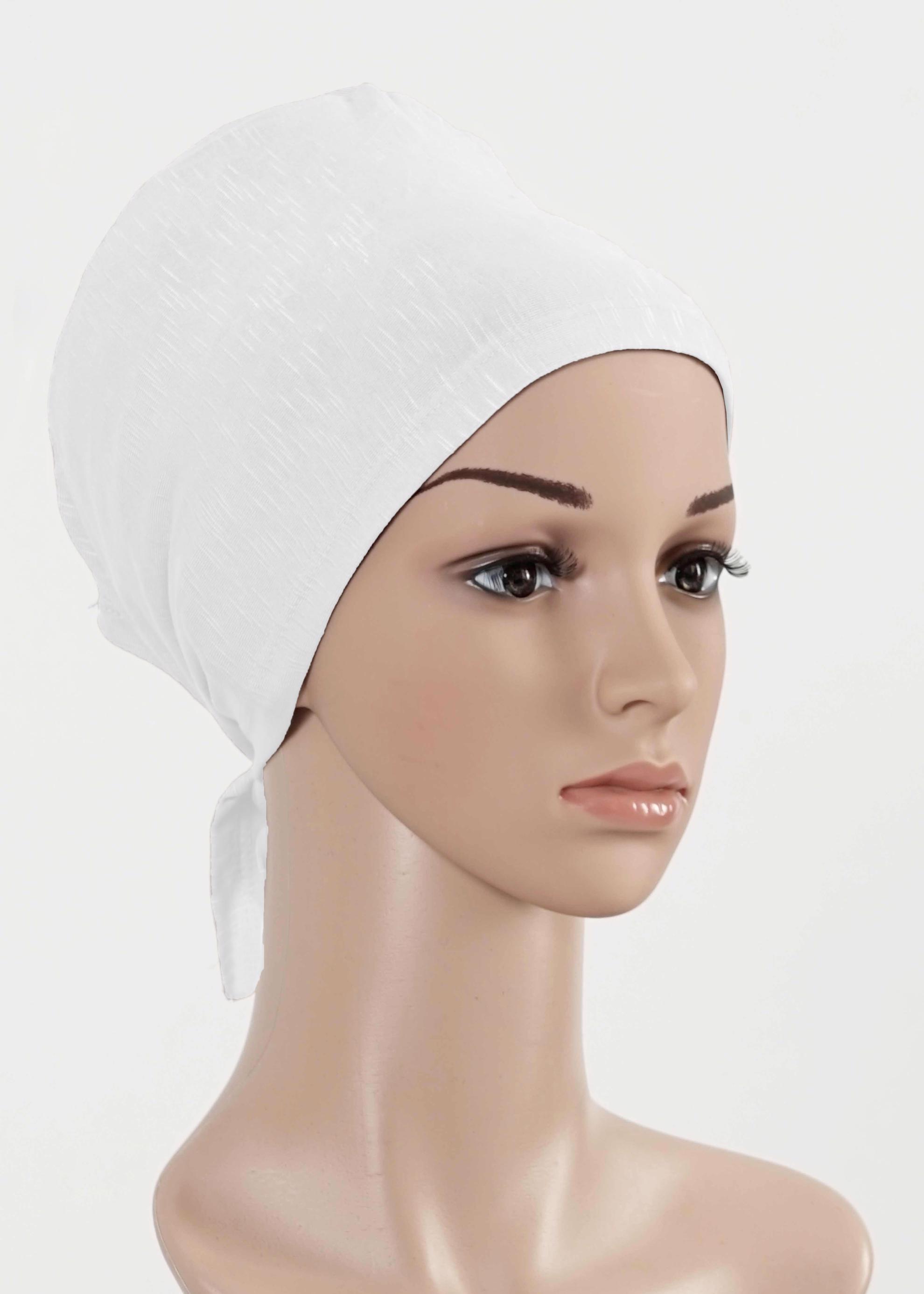 Hijab clothing WHITE COMBED COTTON BONNET 5050 