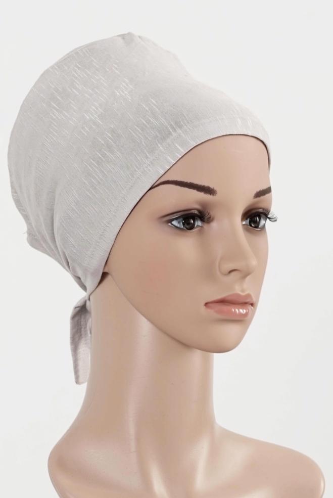 Vêtements hijab BEIGE BONNET COTON PEIGNE 5050 - ALVİNA