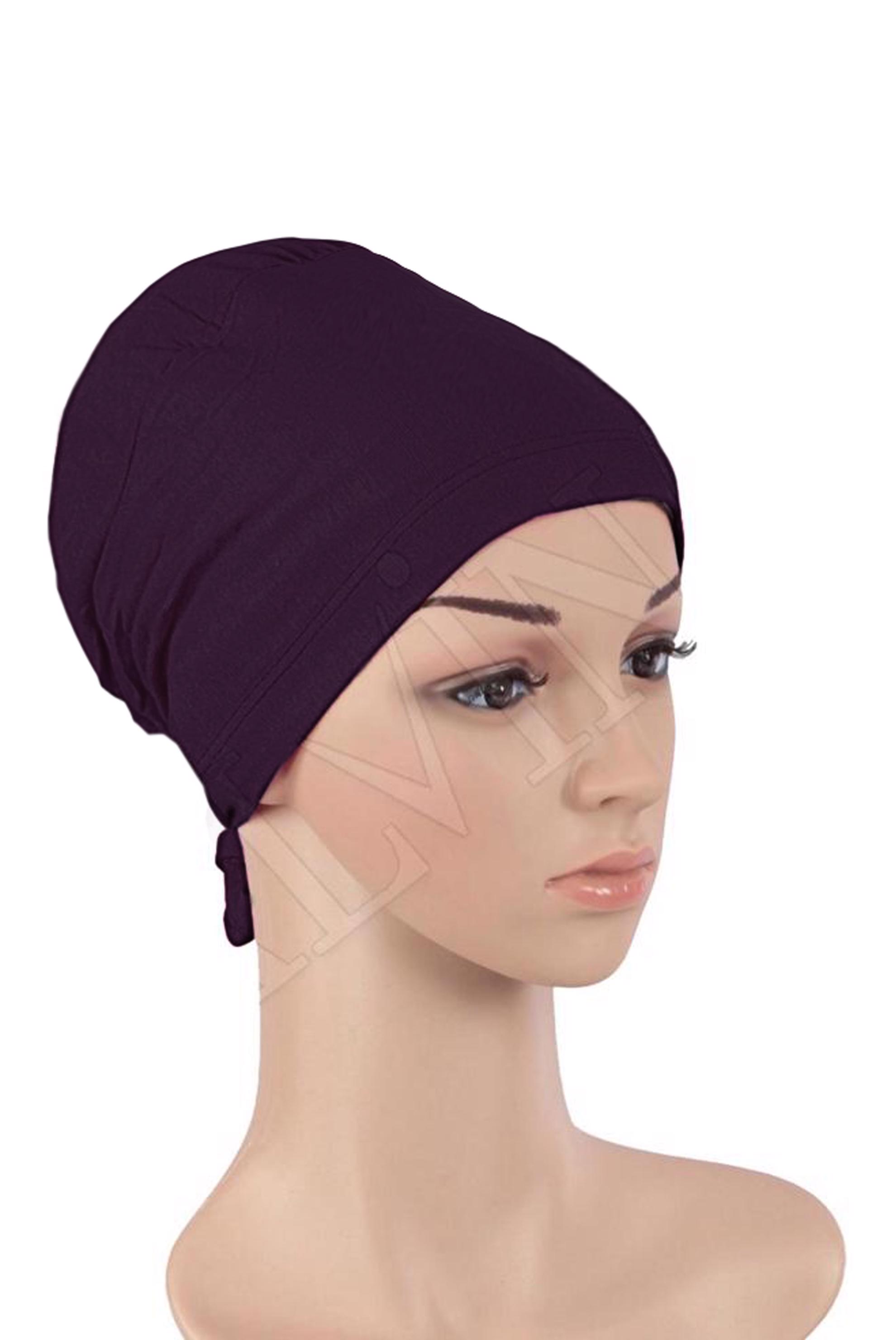 Vêtements hijab POURPRE BONNET COTON PEIGNE 5050