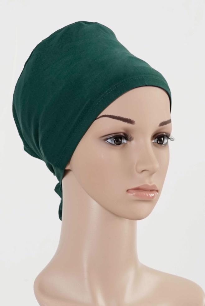Vêtements hijab KAKI BONNET COTON PEIGNE 5050 - ALVİNA