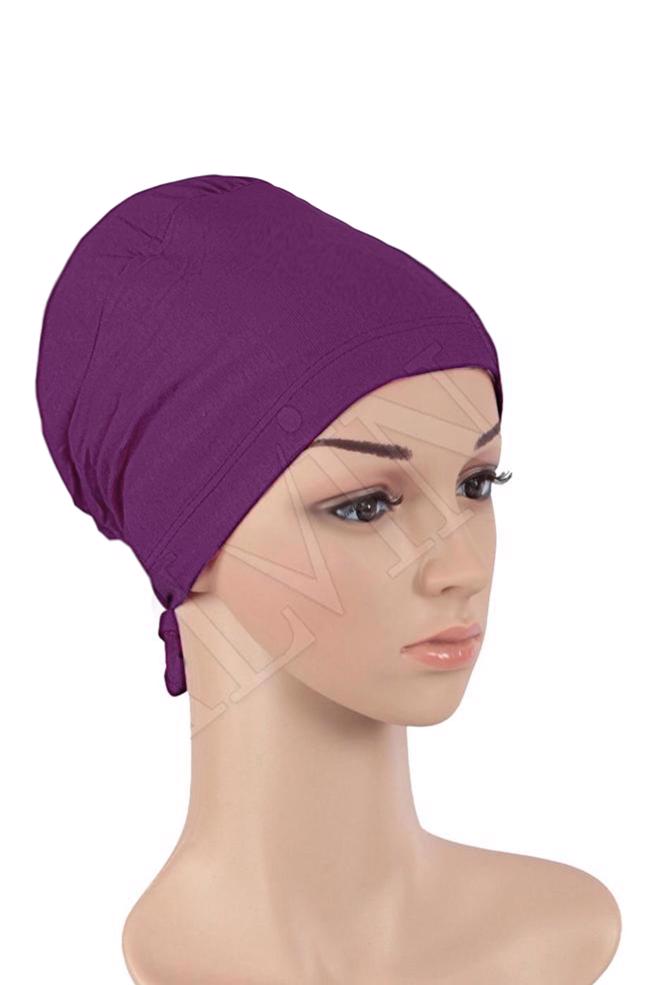 Vêtements hijab FUCHSIA BONNET COTON PEIGNE 5050 - ALVİNA
