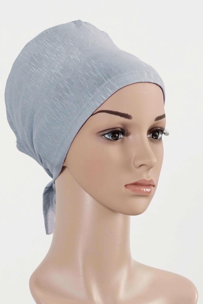 Vêtements hijab ARGENT BONNET COTON PEIGNE 5050 - ALVİNA