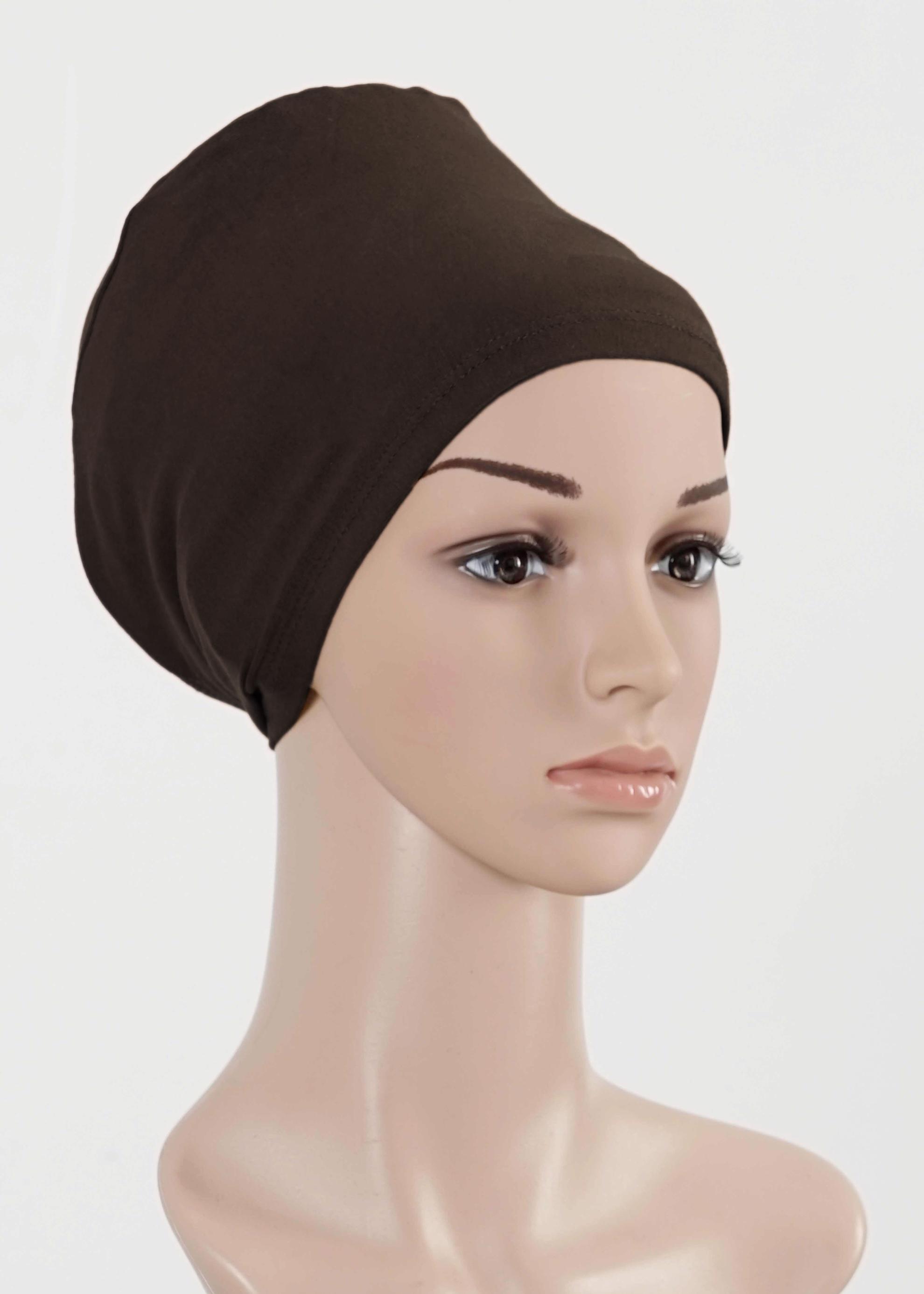 Hijab clothing BROWN COMBED COTTON BONNET 5050 
