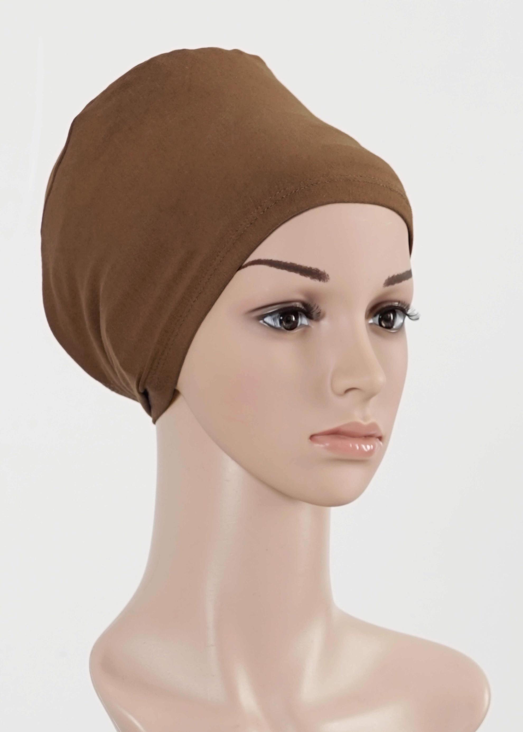 Vêtements hijab BRUN BONNET COTON PEIGNE 5050