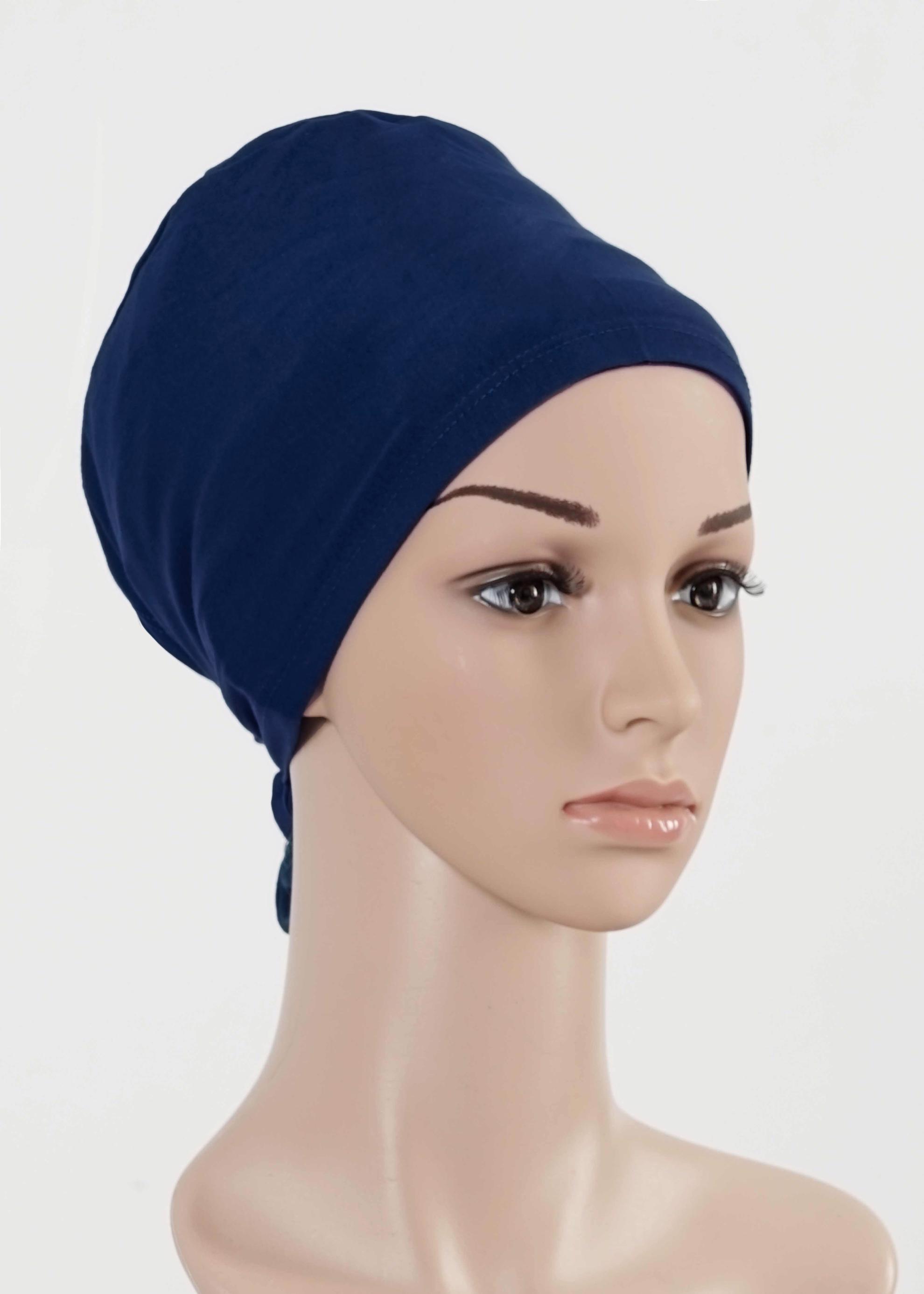 Hijab clothing NAVY BLUE COMBED COTTON BONNET 5050 