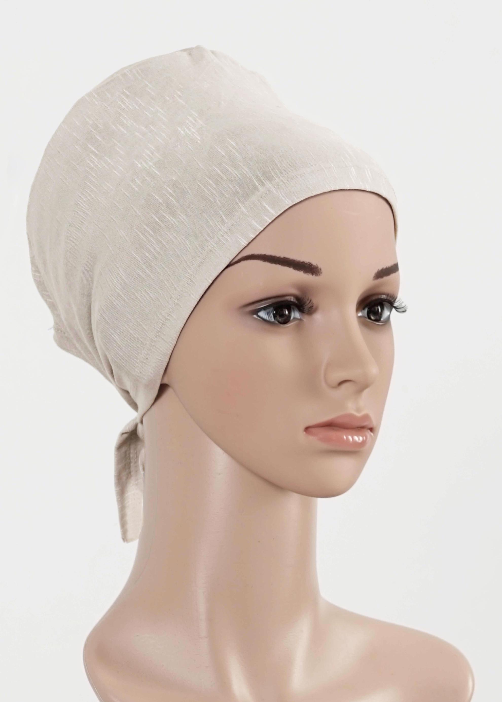 Hijab clothing BEIGE COMBED COTTON BONNET 5050 