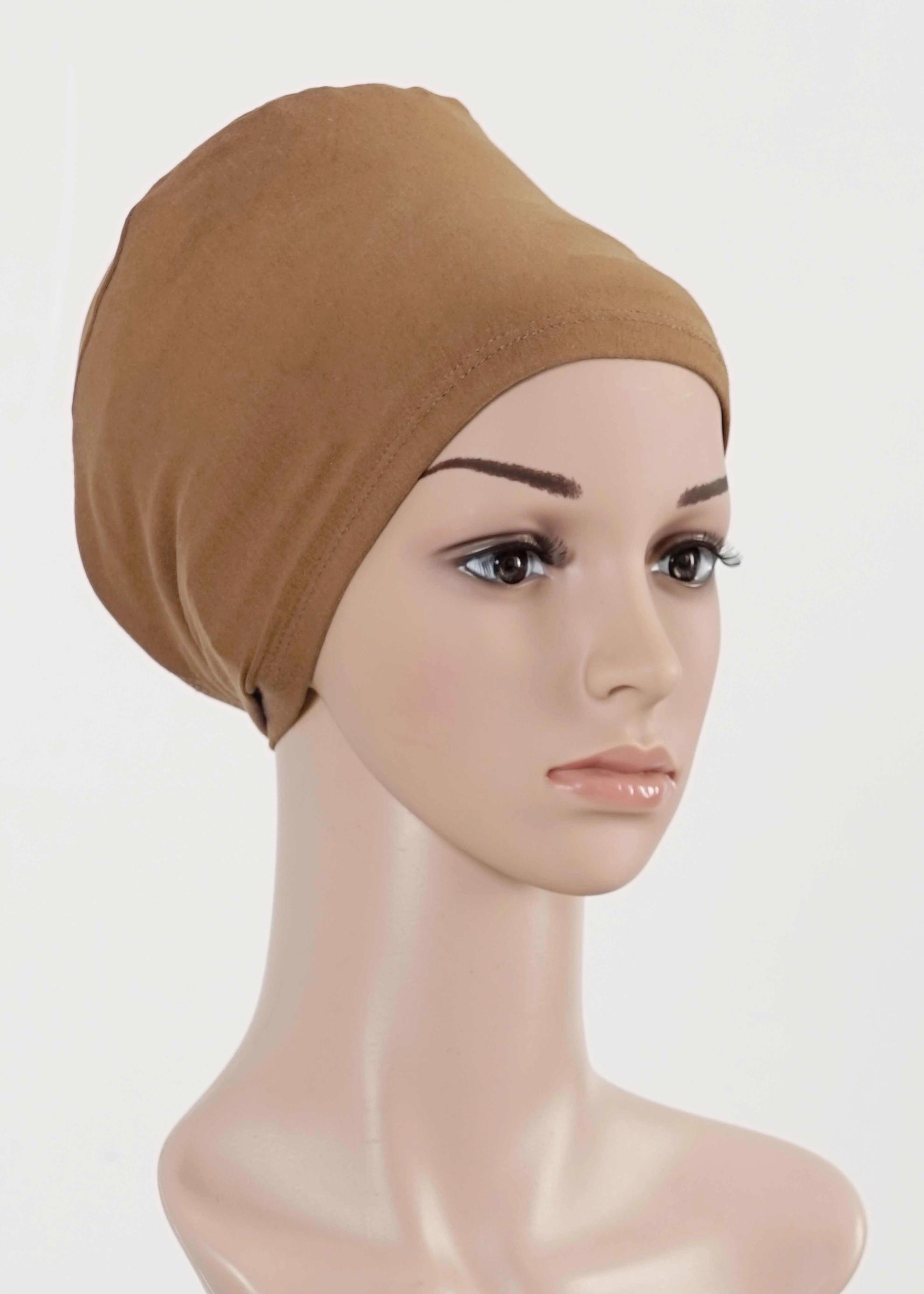 Hijab clothing BROWN COMBED COTTON BONNET 5050 