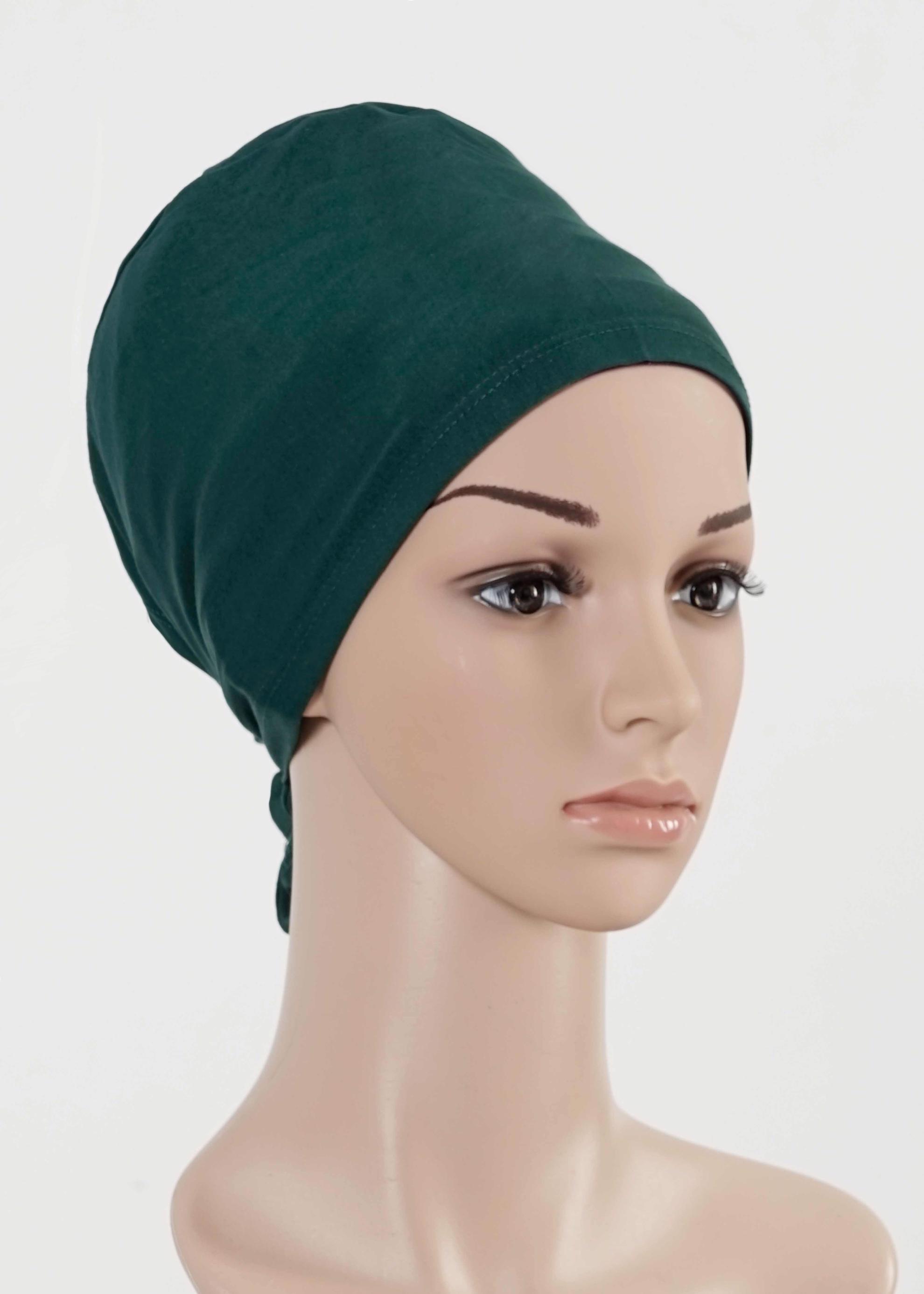 Vêtements hijab VERT BONNET COTON PEIGNE 5050