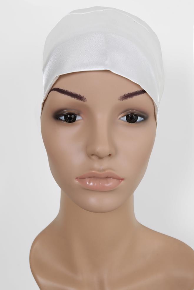 Vêtements hijab BLANC BONNET SOUS-FOULARD SATIN 5055 - ALVİNA