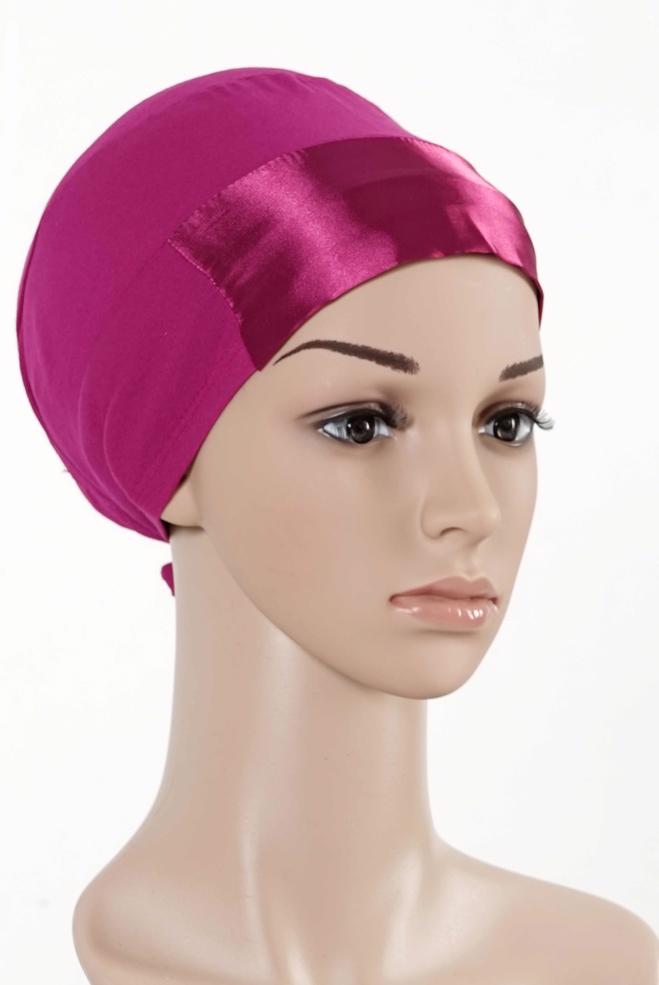 Vêtements hijab FUCHSIA BONNET SOUS-FOULARD SATIN 5055 - ALVİNA
