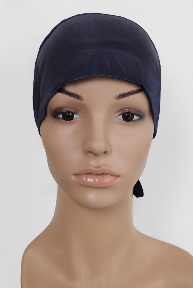 Vêtements hijab BLEU MARINE BONNET SOUS-FOULARD SATIN 5055 - ALVİNA