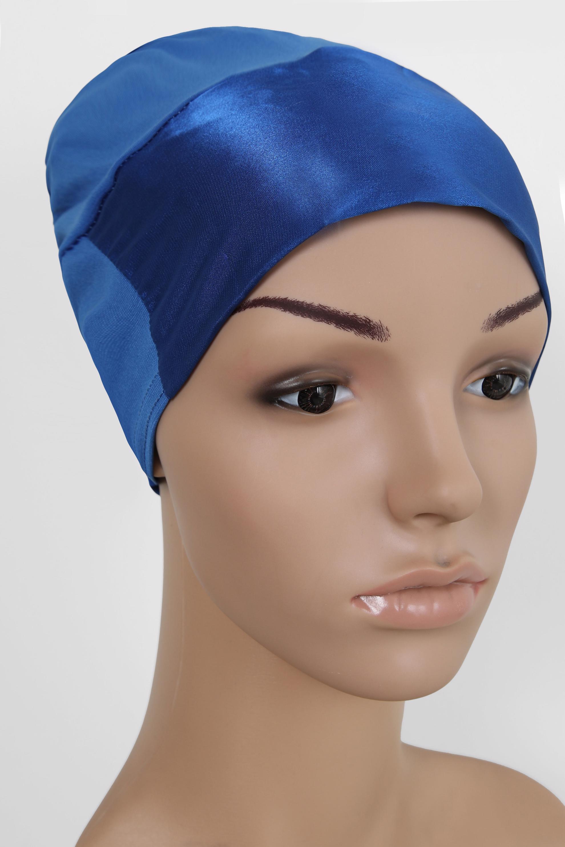 Hijab clothing NAVY BLUE SATIN UNDER-SCARF BONNET 5055 