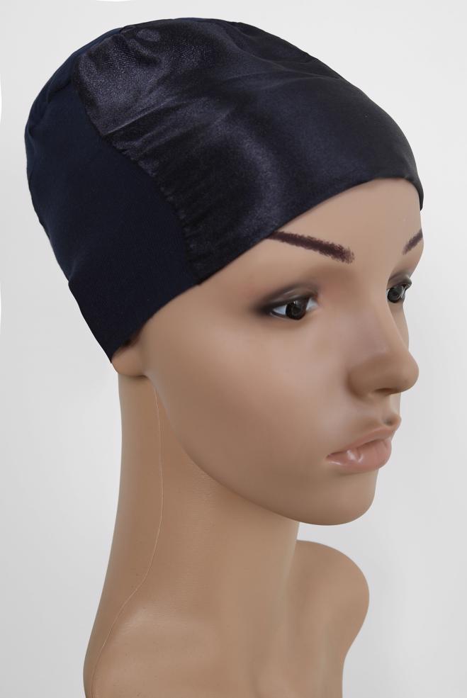 Vêtements hijab BLEU MARINE BONNET SOUS-FOULARD SATIN 5055 - ALVİNA