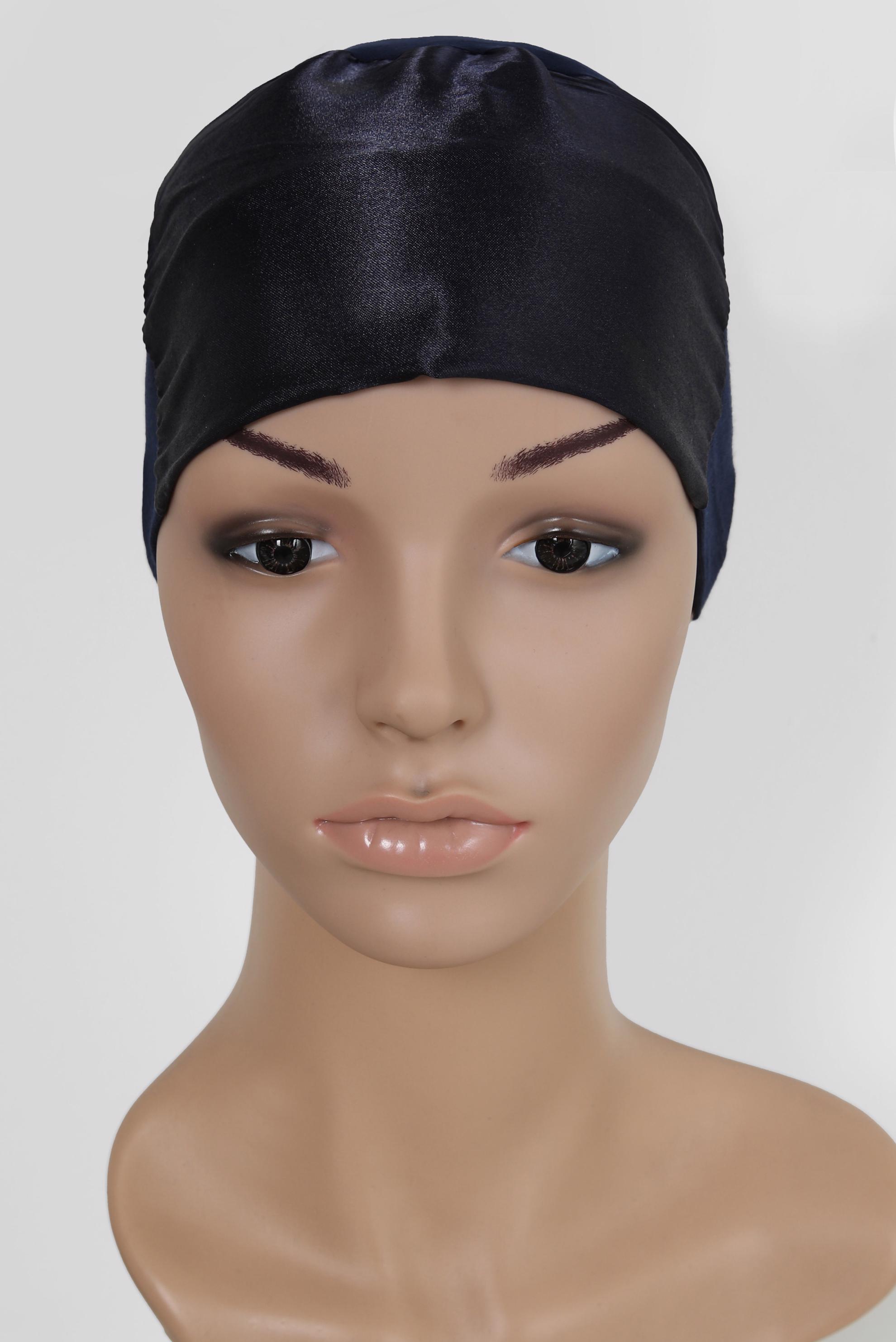 Vêtements hijab BLEU MARINE BONNET SOUS-FOULARD SATIN 5055