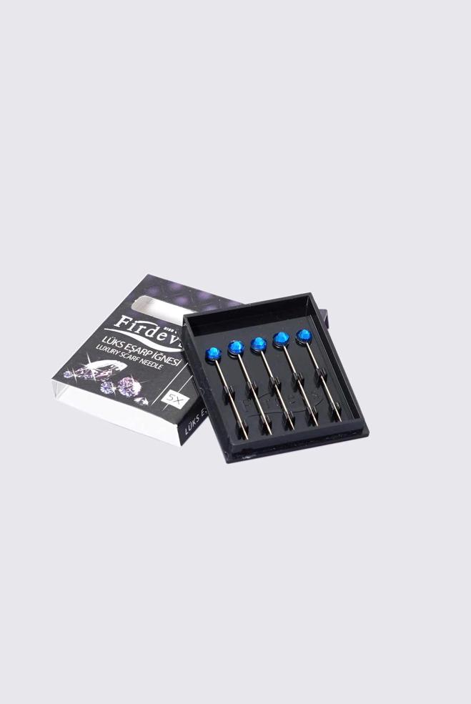 Vêtements hijab BLEU MARINE AIGUILLE 5 PIÈCES AVEC GEM 8054 - ALVİNA