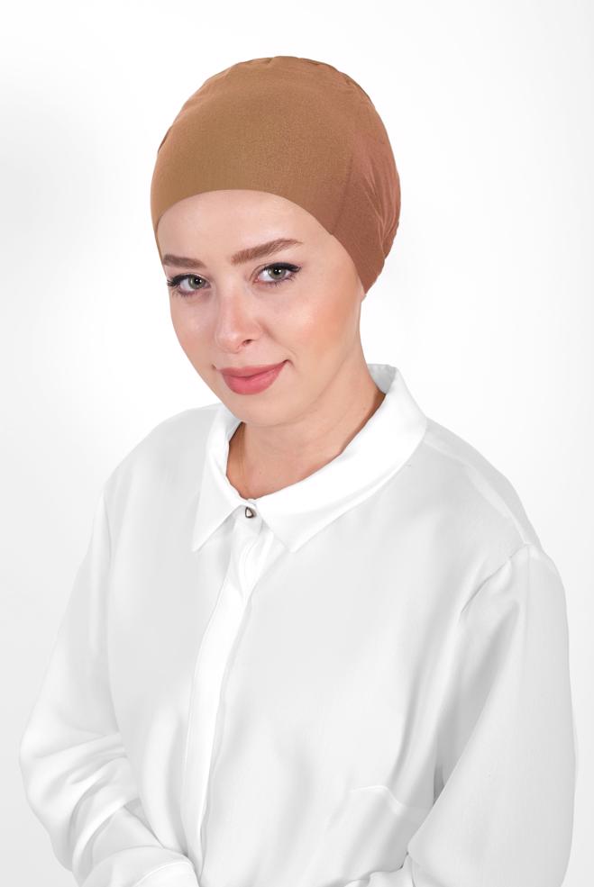Vêtements hijab TABA BONNET PEIGNÉ SANS COUTURE 40064-1  - ALVİNA