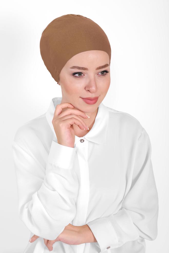 Vêtements hijab TABA BONNET PEIGNÉ SANS COUTURE 40064-1  - ALVİNA