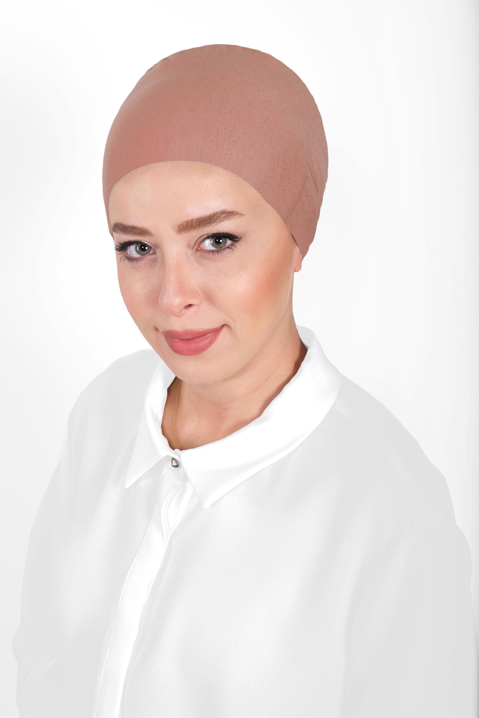 Vêtements hijab BRUN BONNET PEIGNÉ SANS COUTURE 40064-1 