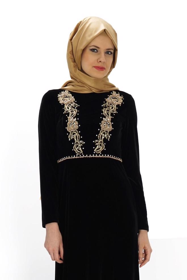 Vêtements hijab NOIR 5961 WİNTER DESTİNY ABİYE 38/44 - ALVİNA