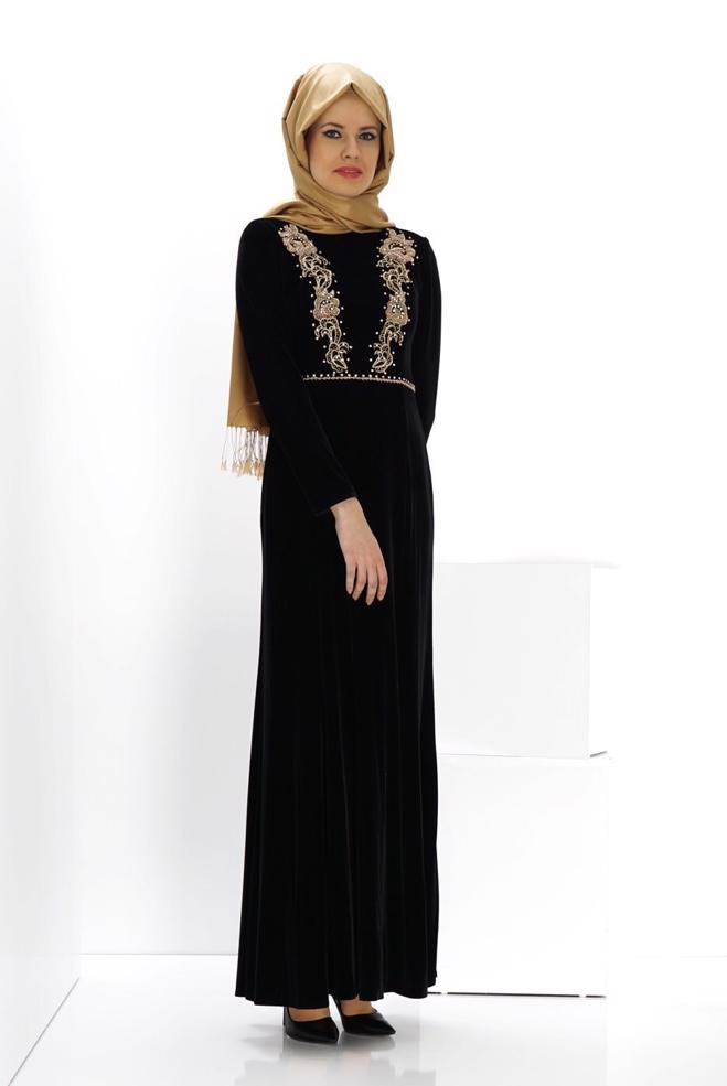 Vêtements hijab NOIR 5961 WİNTER DESTİNY ABİYE 38/44 - ALVİNA