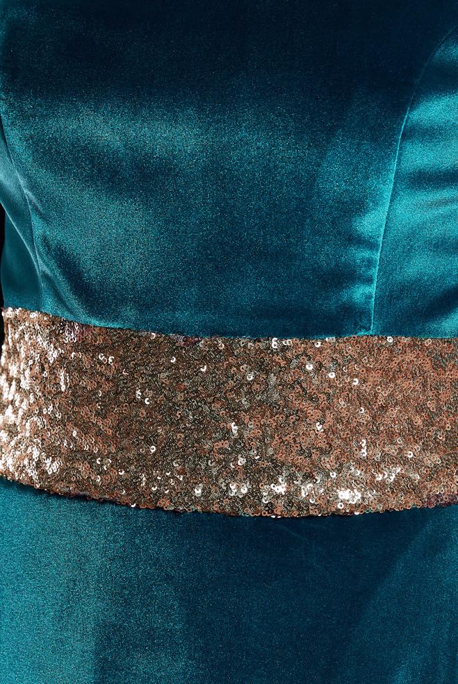 Vêtements hijab BLEU ROBE DE SOIRÉE À PAILLETTES 5963 - ALVİNA