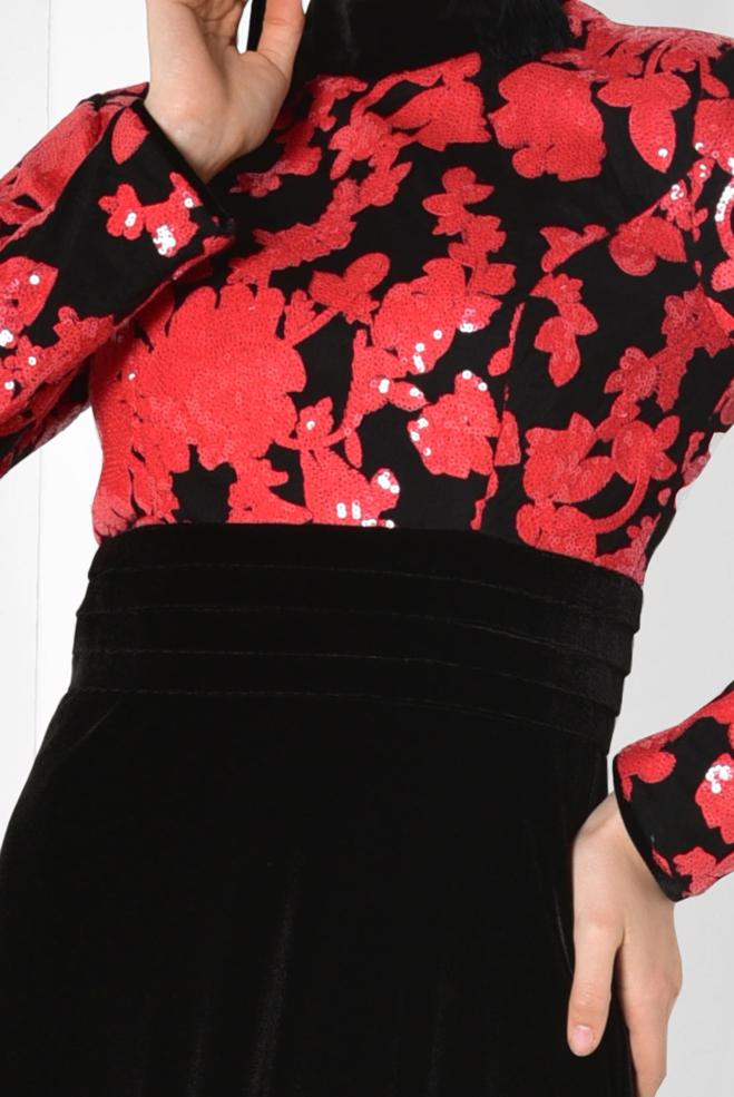 Vêtements hijab ROUGE Robe de Soirée 5974 - ALVİNA