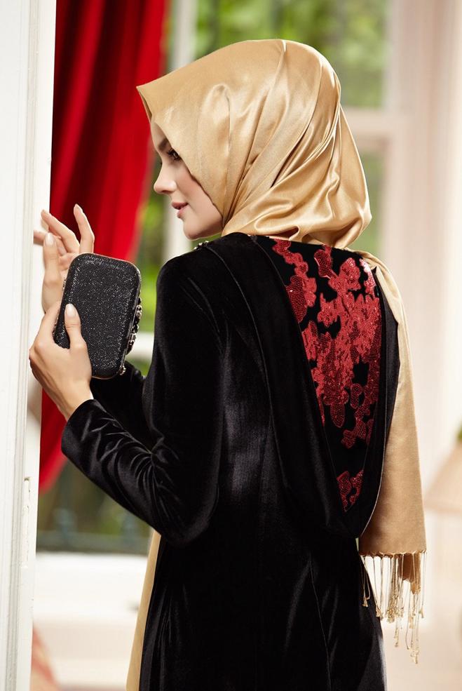 Vêtements hijab ROUGE 5975 BRODE127 ABİYE 38/44 TEK40 - ALVİNA