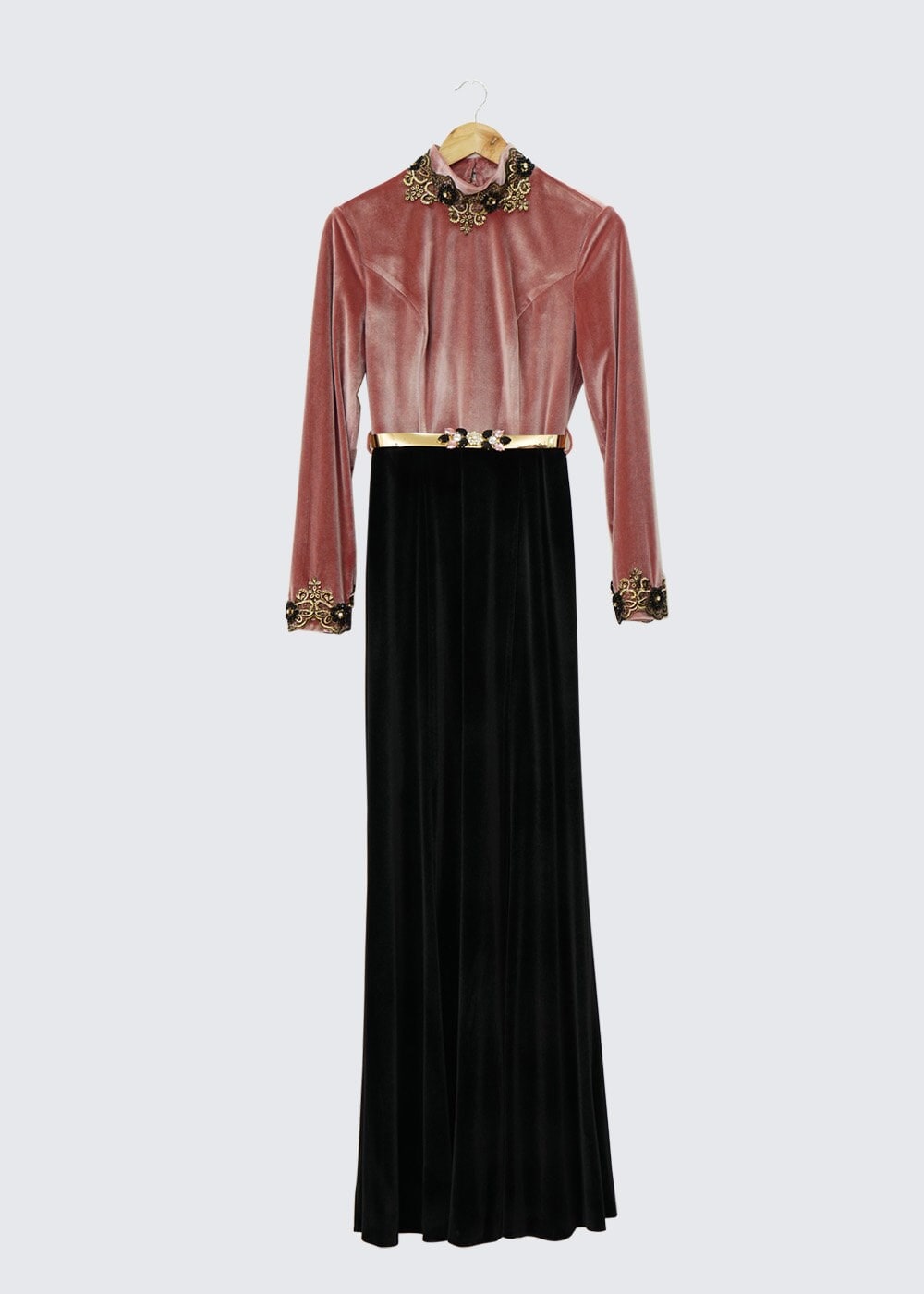 Hijab clothing POWDER EVENING DRESS WITH GEM 5989