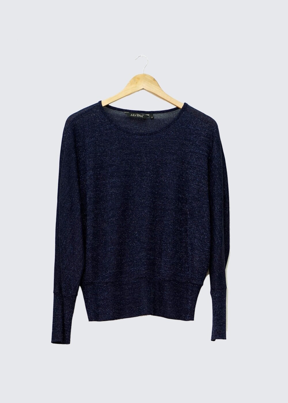 Tesettür giyim LACİVERT MANŞETLERİ LASTİKLİ BLUZ 4535