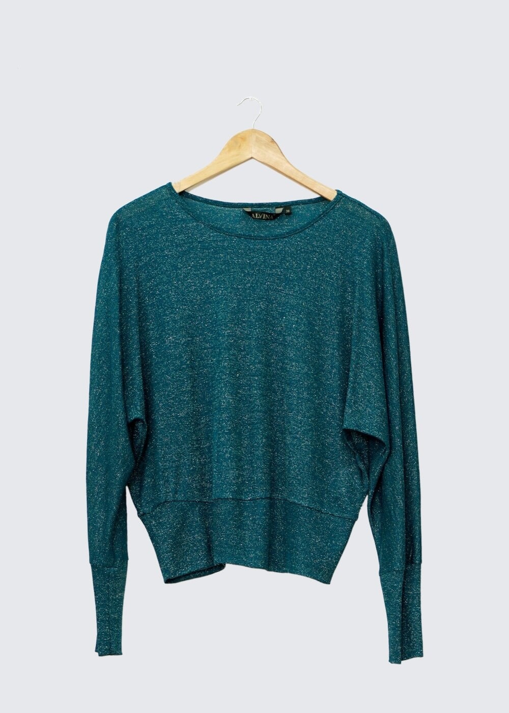 Tesettür giyim MAVİ MANŞETLERİ LASTİKLİ BLUZ 4535