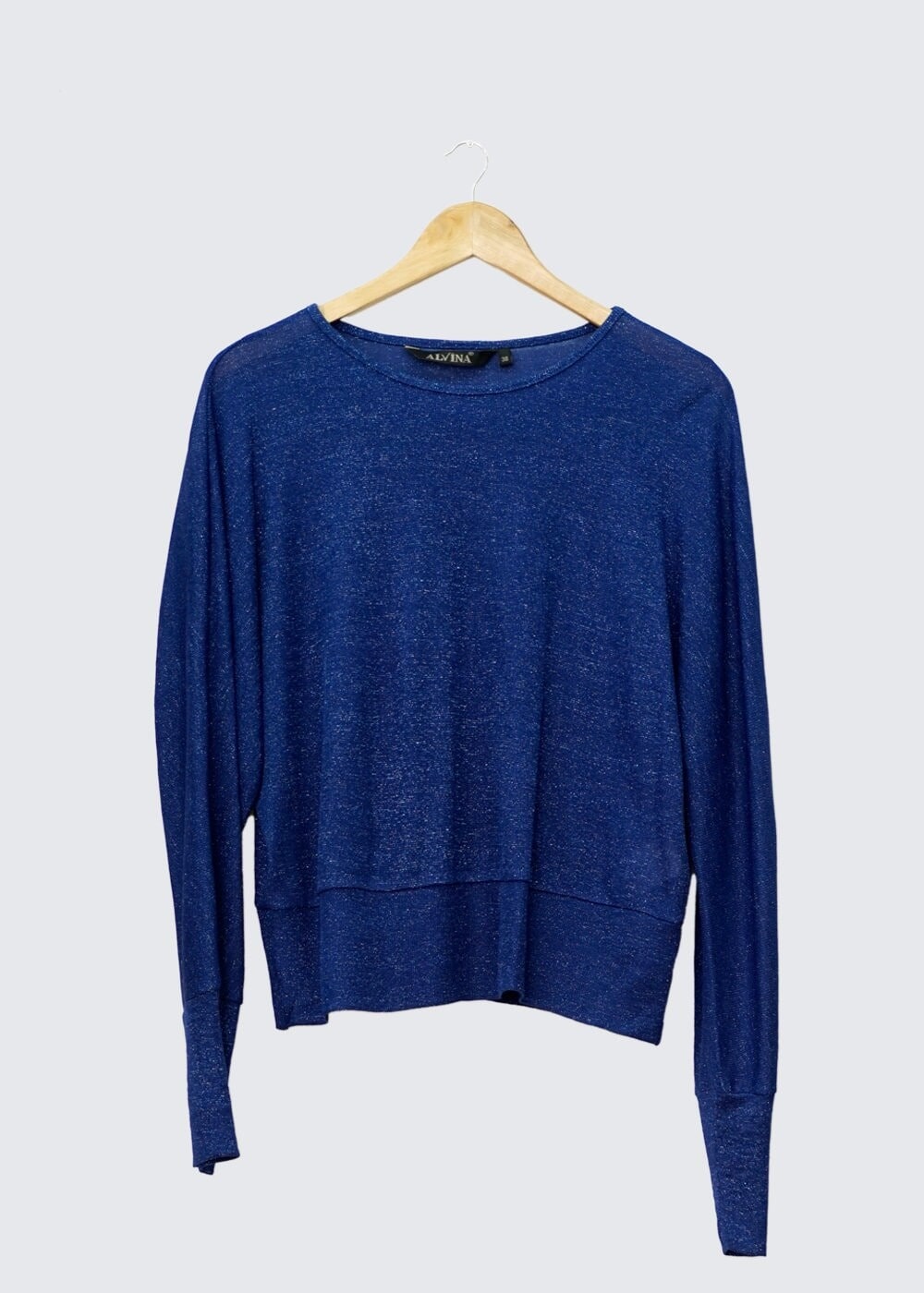 Tesettür giyim LACİVERT MANŞETLERİ LASTİKLİ BLUZ 4535