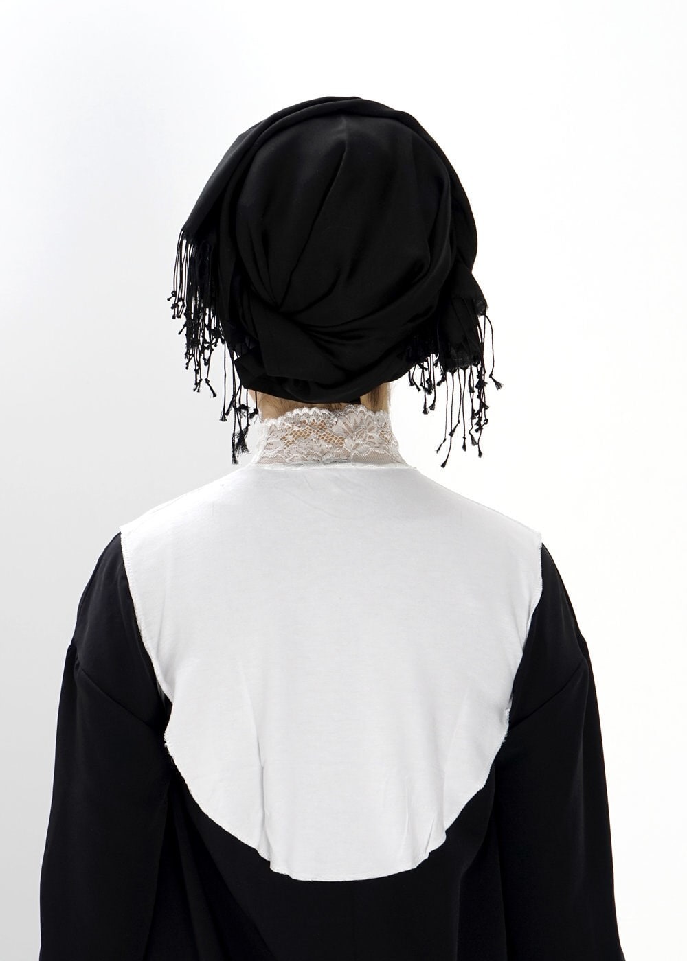 Hijab clothing WHITE 40020 DANTELLİ BOYUNLUK