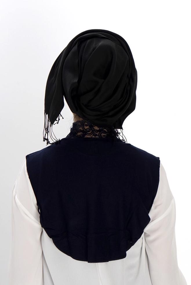 Tesettür giyim LACİVERT 40020 DANTELLİ BOYUNLUK - ALVİNA