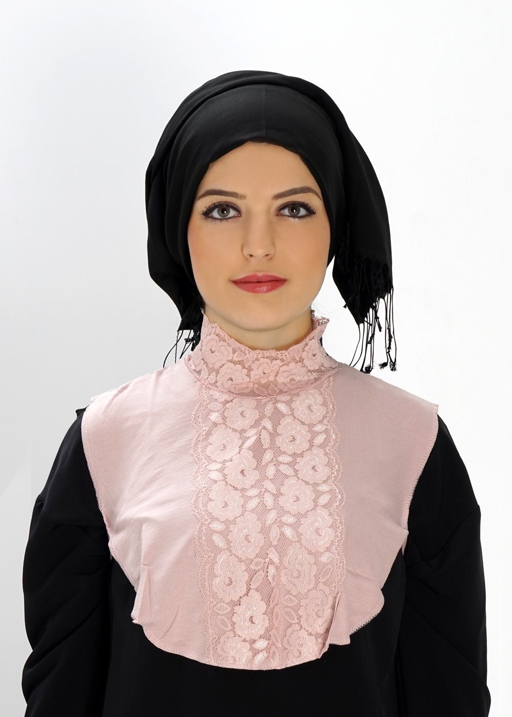 Hijab clothing POWDER 40020 DANTELLİ BOYUNLUK