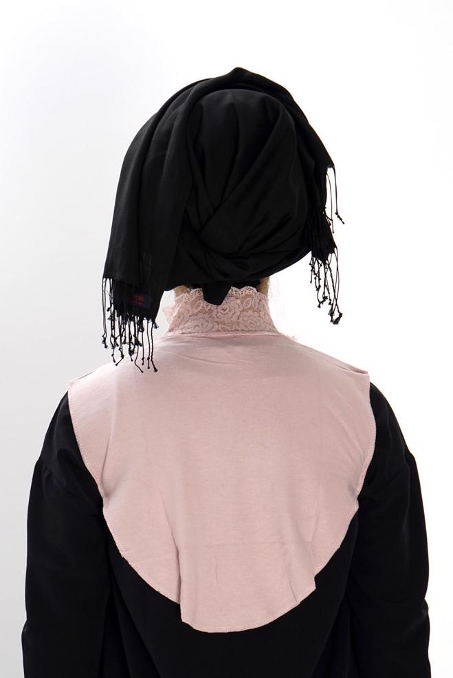 Tesettür giyim PUDRA 40020 DANTELLİ BOYUNLUK - ALVİNA