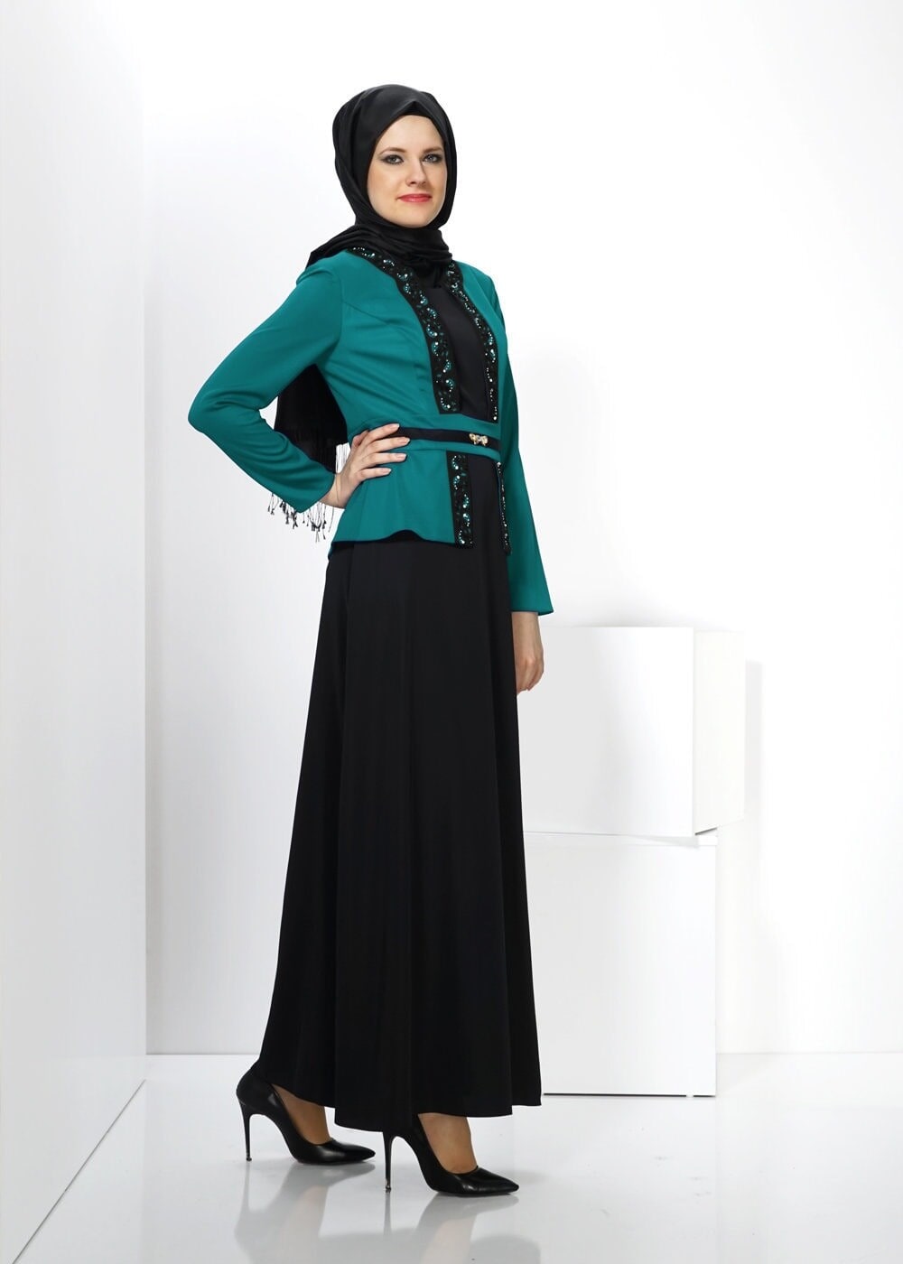 Tesettür giyim MAVİ 3027 ELİTE 11620 ELBİSE 40/48