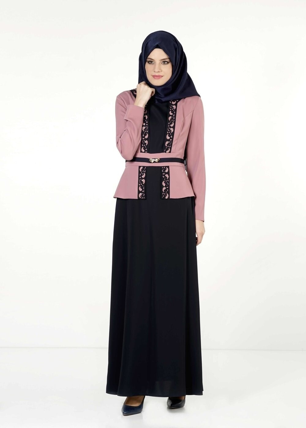 Tesettür giyim PEMBE 3027 ELİTE 11620 ELBİSE 40/48
