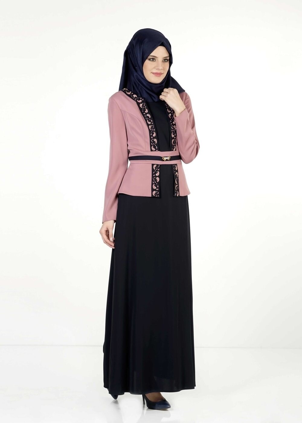 Tesettür giyim PEMBE 3027 ELİTE 11620 ELBİSE 40/48