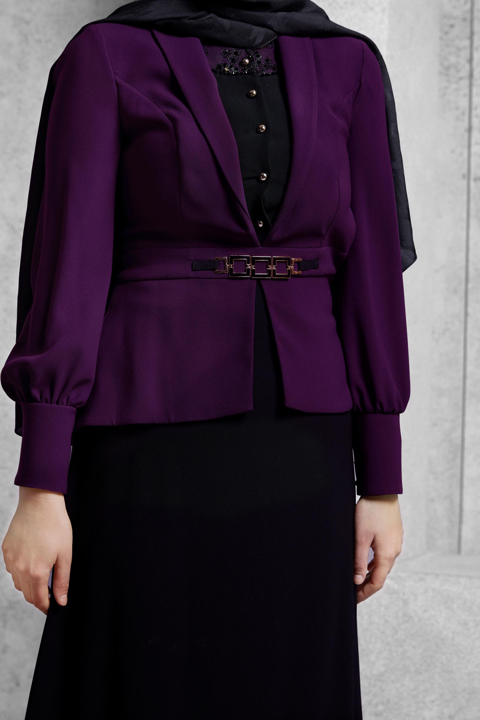 Tesettür giyim MOR 3028 SENTİ DÜZ ELBİSE 38/46 TEK40