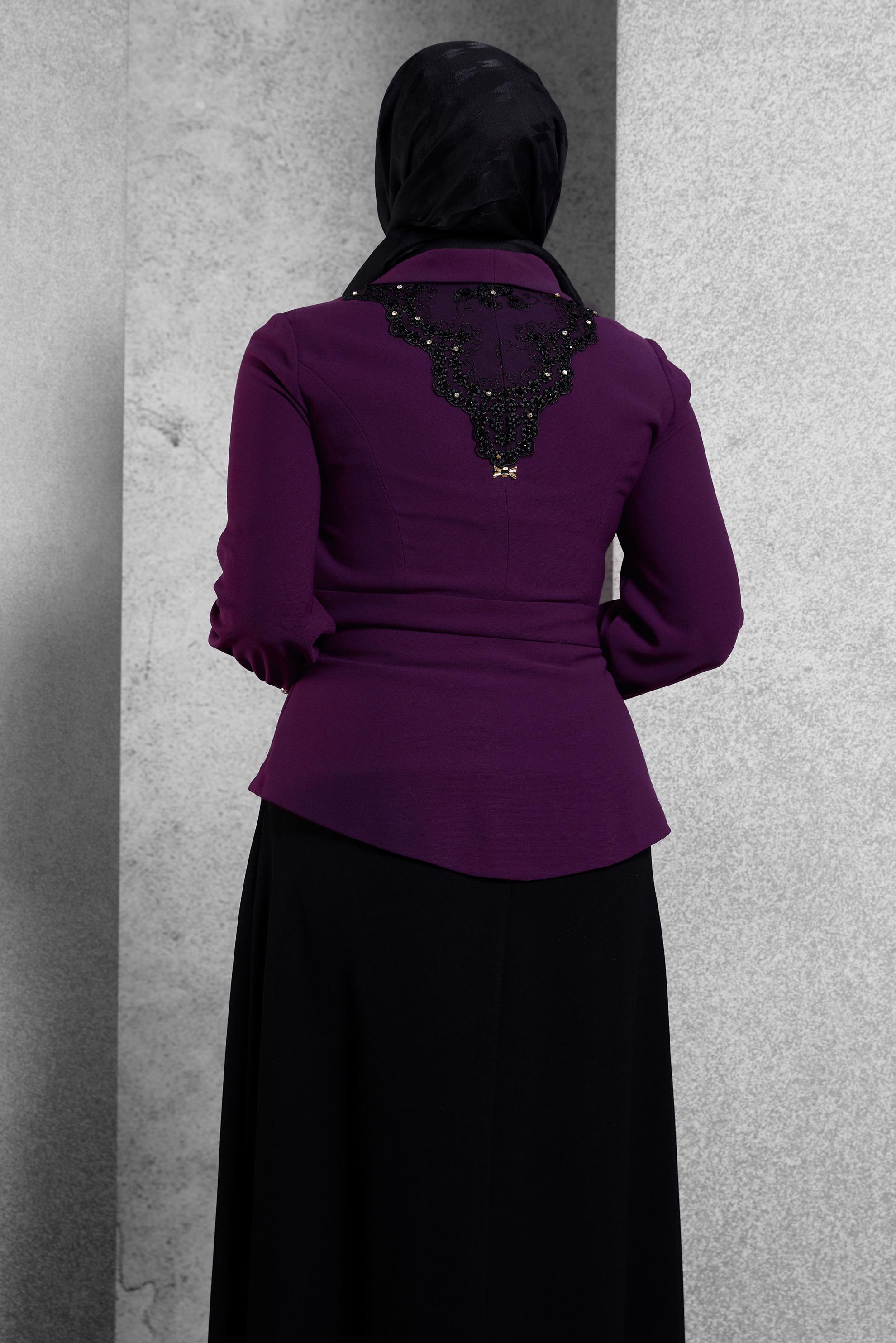 Tesettür giyim MOR 3028 SENTİ DÜZ ELBİSE 38/46 TEK40