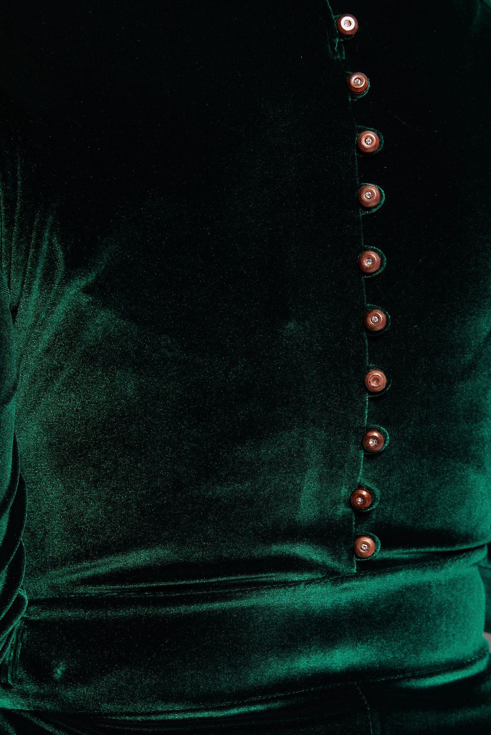 Tesettür giyim YEŞİL KADİFE ELBİSE 4303