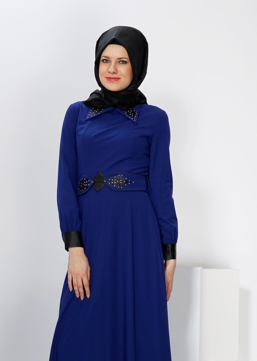 Tesettür giyim LACİVERT 4306 RİDA 6973 ELBİSE 36/44 TEK38