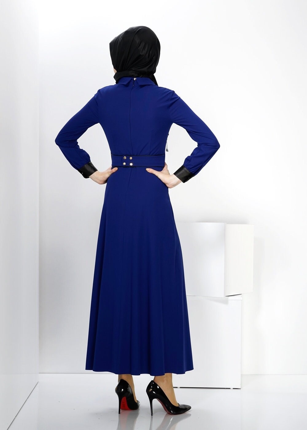 Tesettür giyim LACİVERT 4306 RİDA 6973 ELBİSE 36/44 TEK38