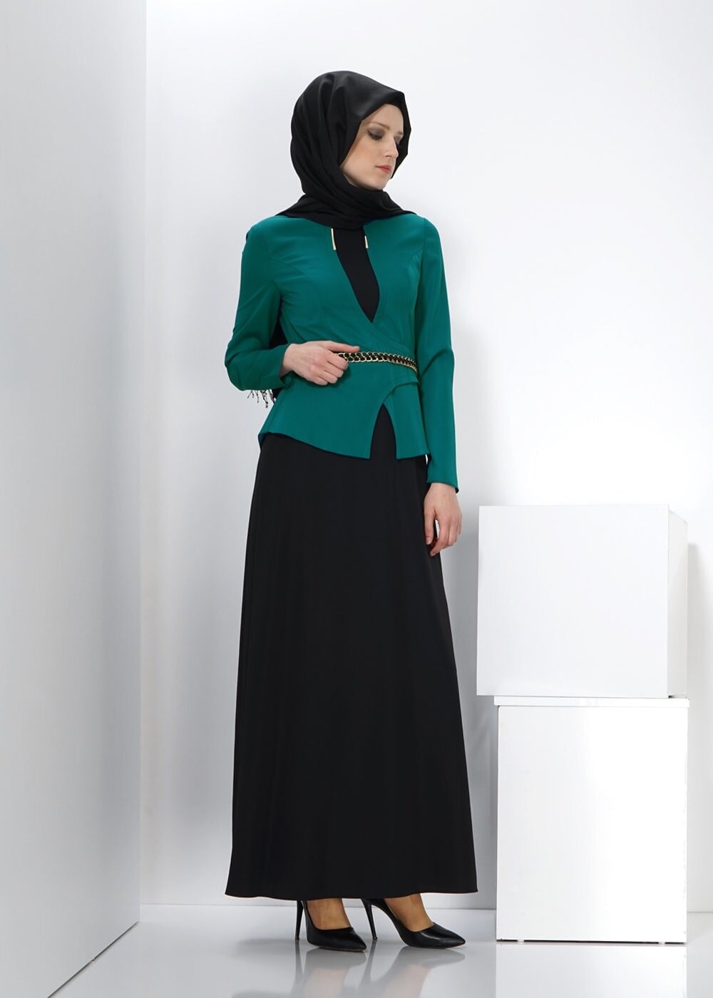 Tesettür giyim MAVİ 4361 ELİTE 11620 ELBİSE 38/44